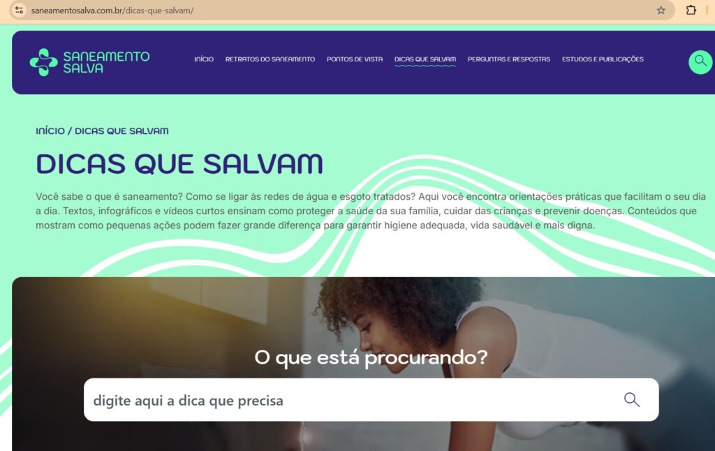 Portal Saneamento Salva é fonte segura para entender mais sobre o assunto