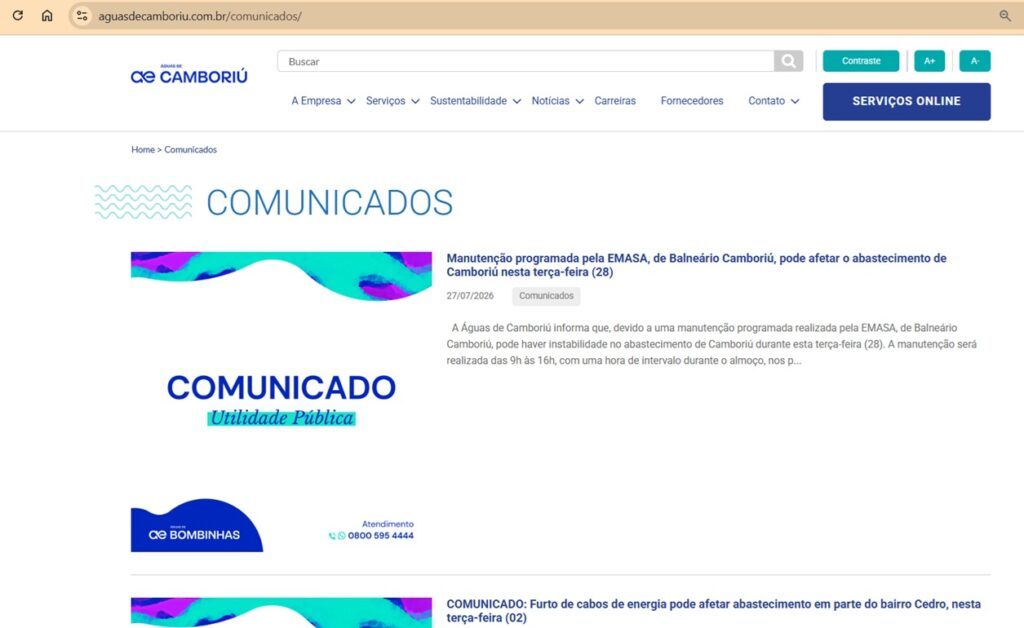 Como saber se o seu bairro será impactado por uma manutenção? Saiba onde consultar informações sobre manutenções e abastecimento